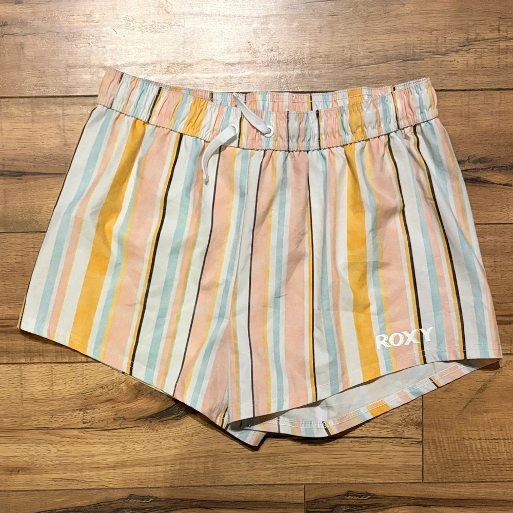 Roxy Girls Pastel Striped Athletic Shorts